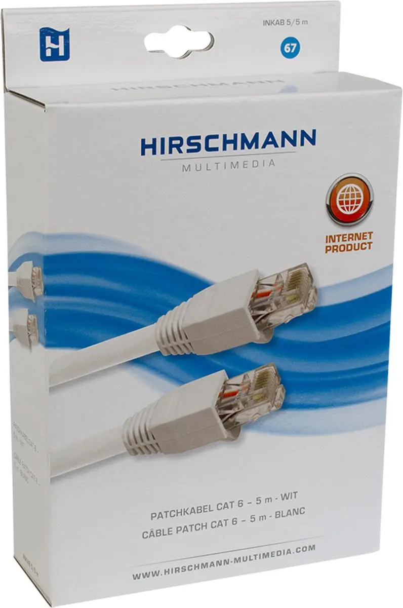 Hirschmann INKAB5 U/UTP CAT6 Netwerkkabel 5m - Wit - afbeelding 2 van 6