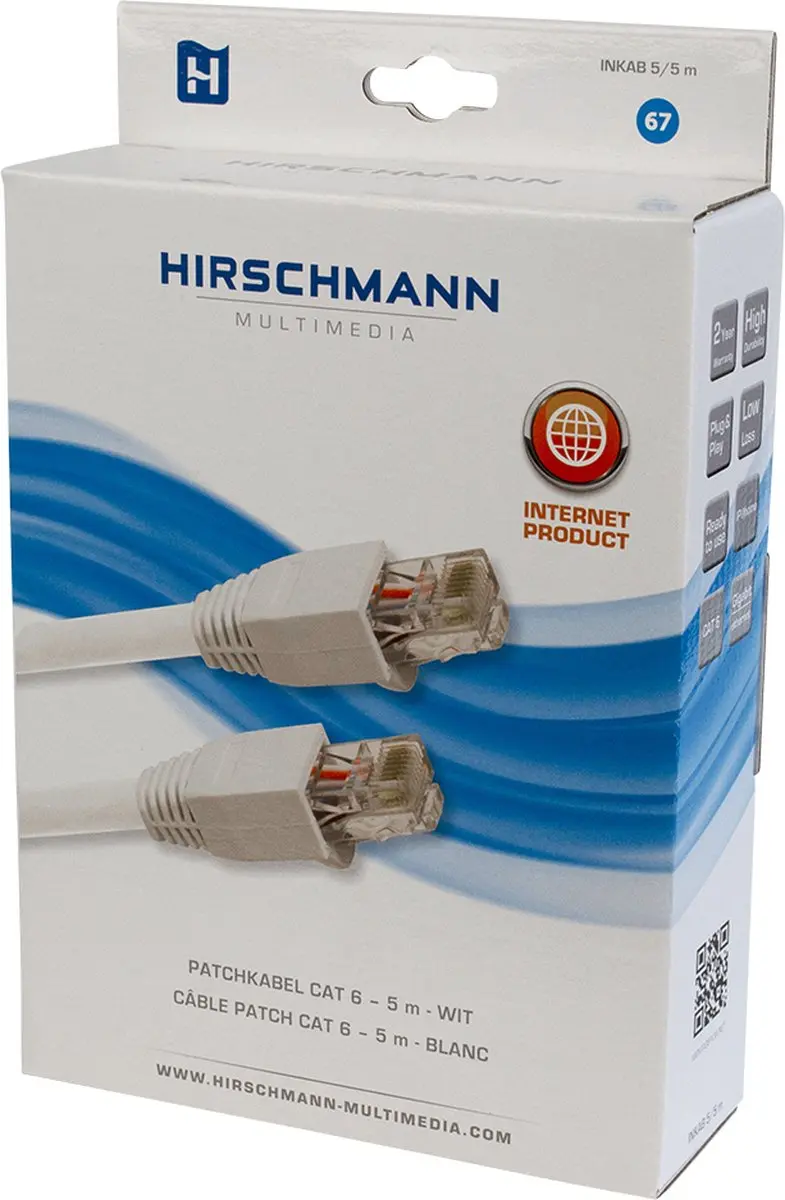 Hirschmann INKAB5 U/UTP CAT6 Netwerkkabel 5m - Wit - afbeelding 5 van 6