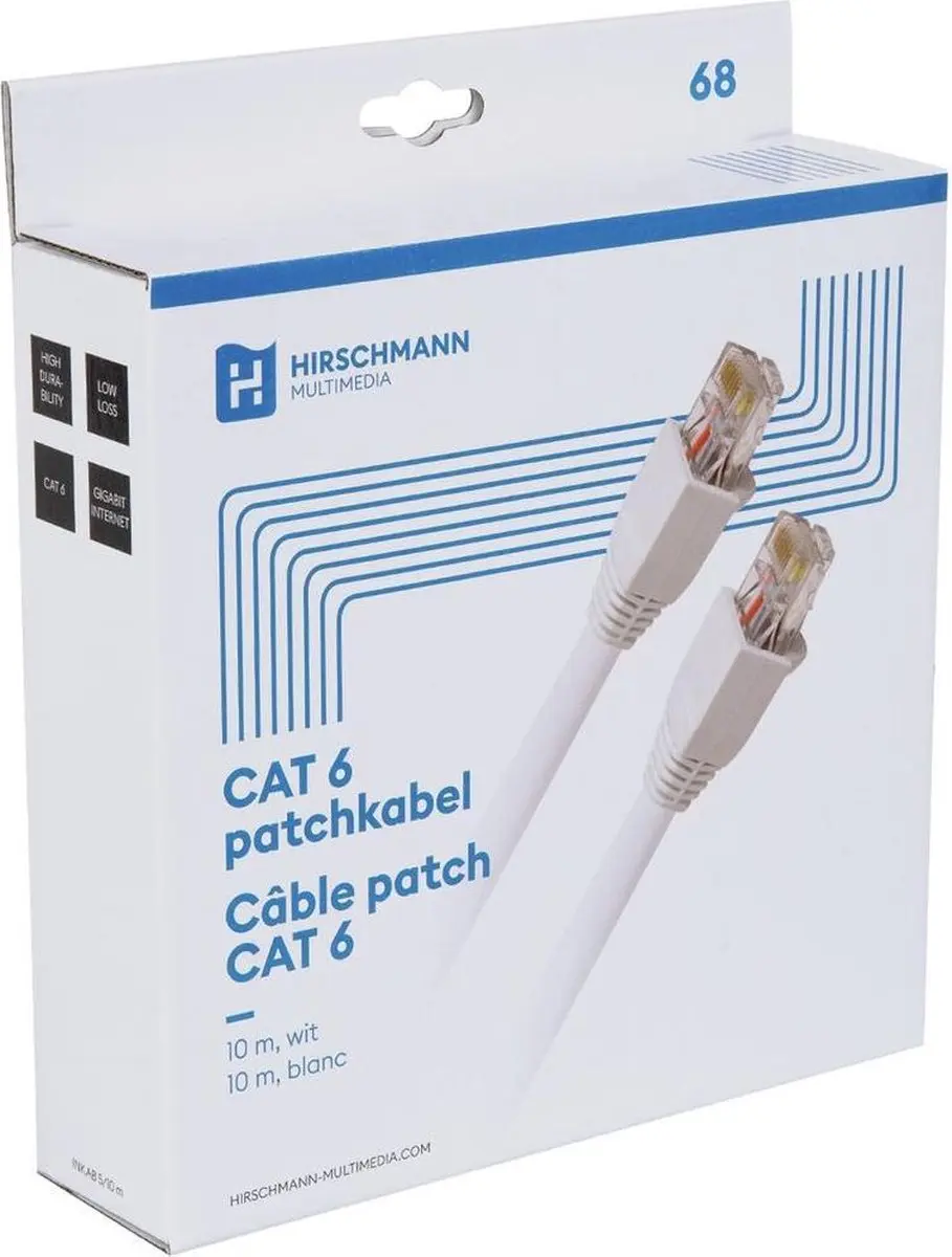 Hirschmann INKAB5 U/UTP CAT6 Netwerkkabel - 10m Wit - afbeelding 4 van 6