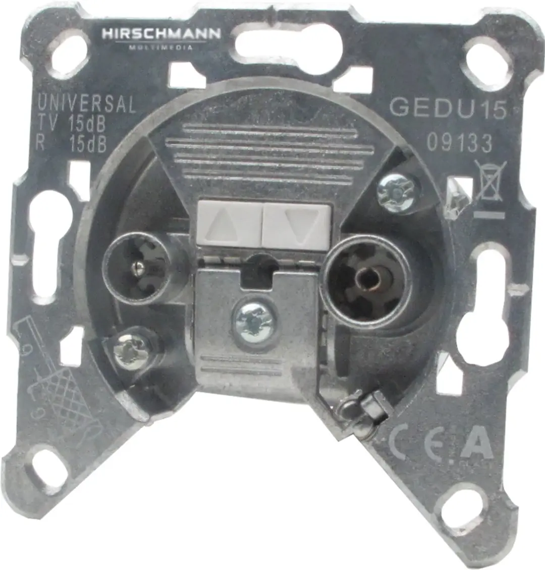 Hirschmann Antenne Wandcontactdoos Doorvoer 1.0dB - Zilver - afbeelding 4 van 4
