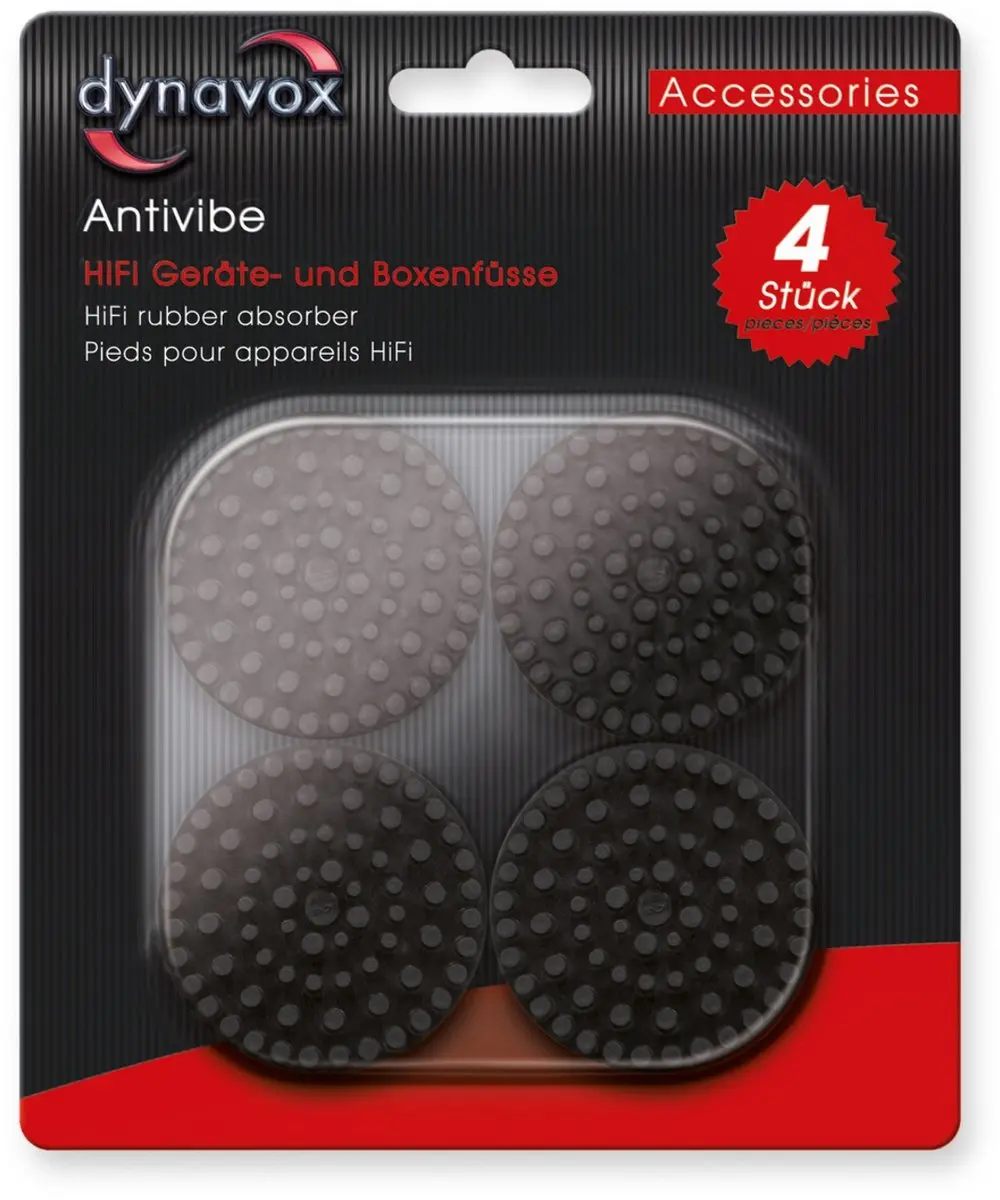Dynavox Antivibe Rubberen Voeten 207469 - 4 Stuks - Zwart