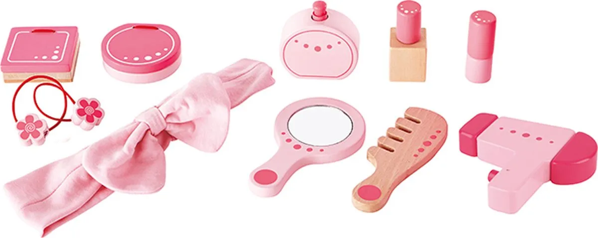 Hape Kaptafel Roze - met spiegel, lade en kruk