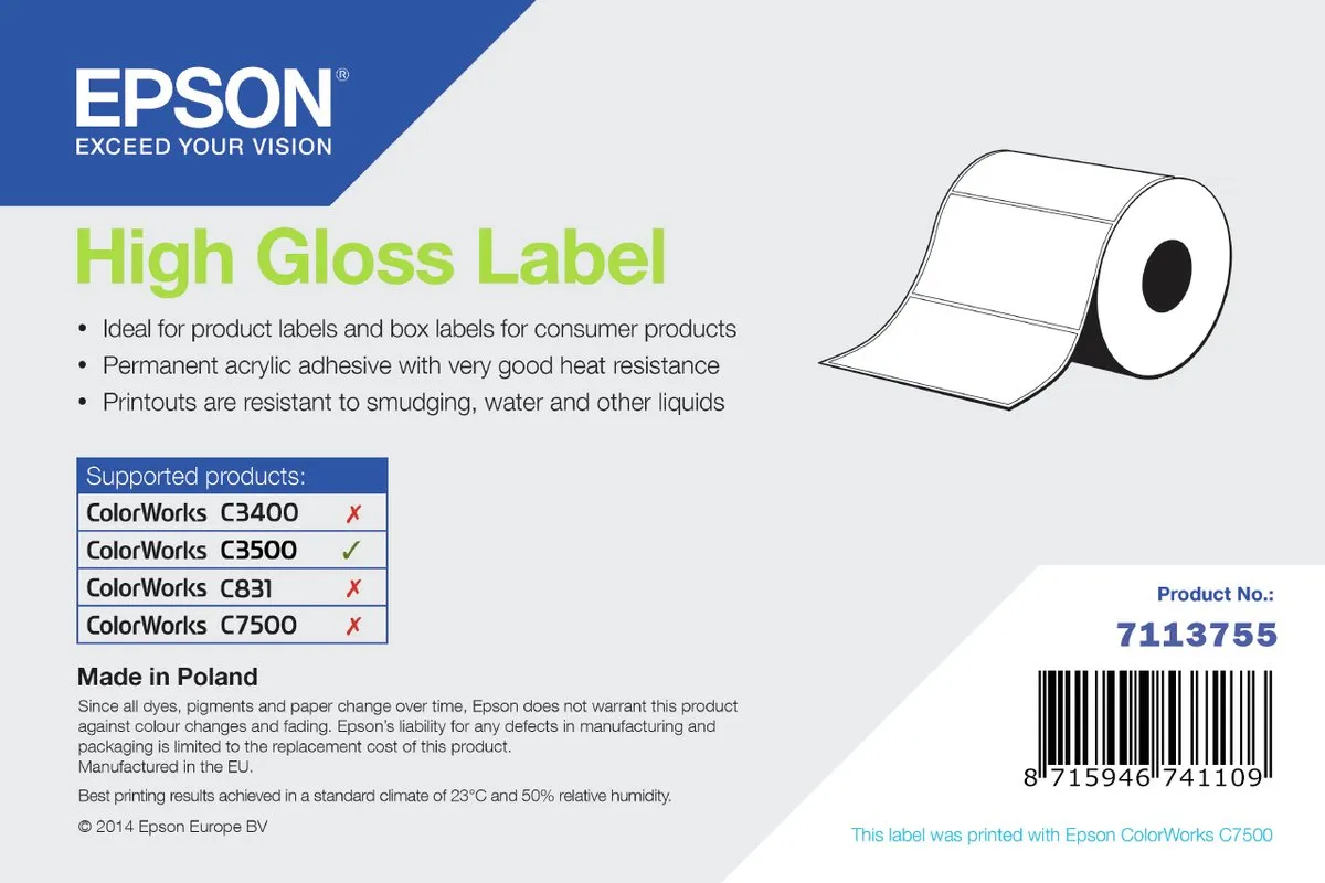 Epson High Gloss Label Die-Cut 102x152mm