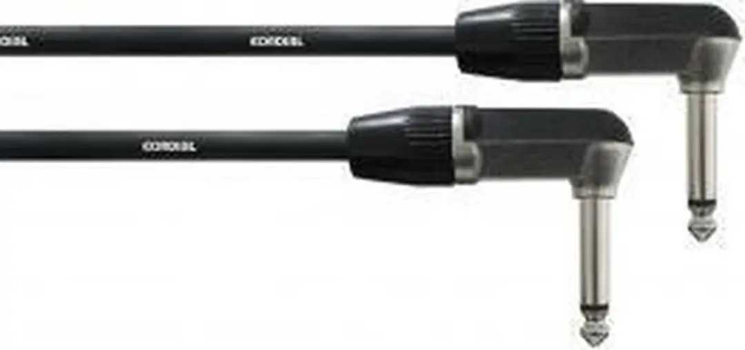 Cordial Intro Patch Kabel 2x Haakse Jack Mono 0,6m - Zwart