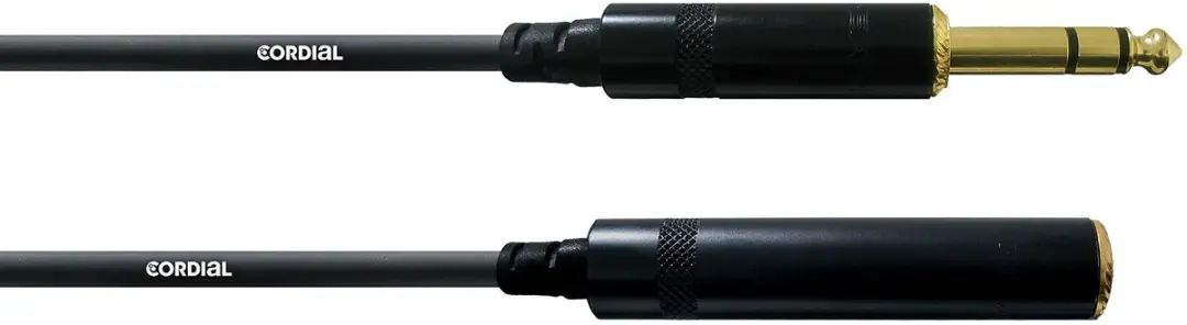Cordial Stereojack Verlenging 7,5m 6,3mm - Zwart