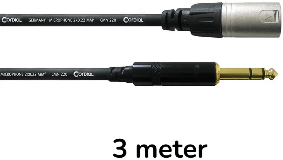 Cordial CFM 3 MV Audiokabel Jack TRS naar XLR 3m