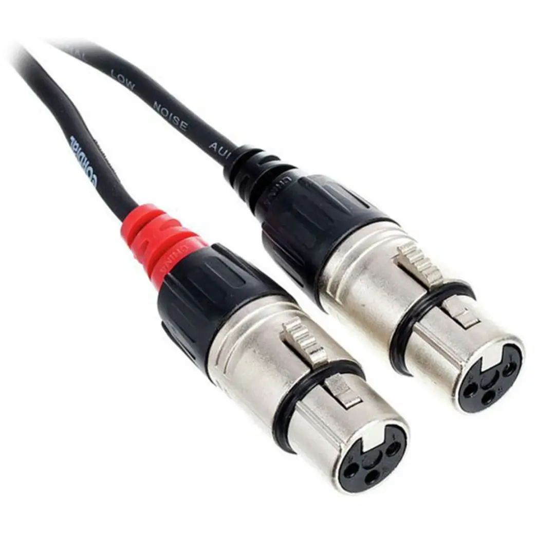 Cordial CFU3FC Audio Verloopkabel XLR Female naar RCA Male - 3m - Zwart