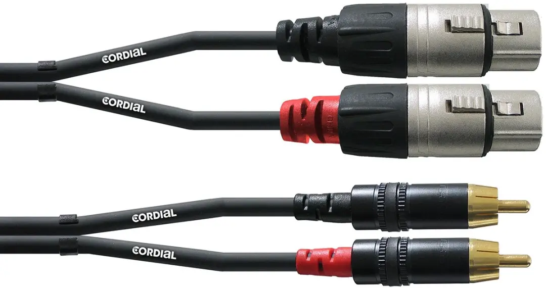 Cordial CFU3FC Audio Verloopkabel XLR Female naar RCA Male - 3m - Zwart