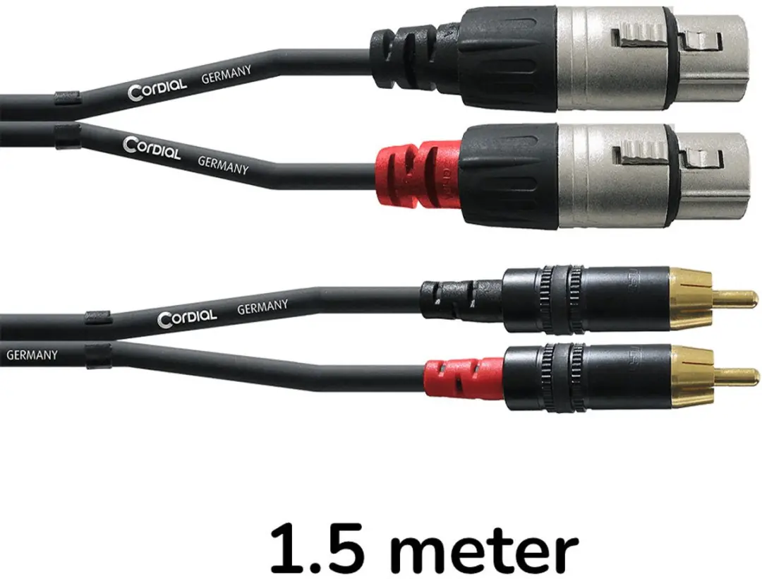 Cordial CFU1.5FC XLR Female naar RCA Male