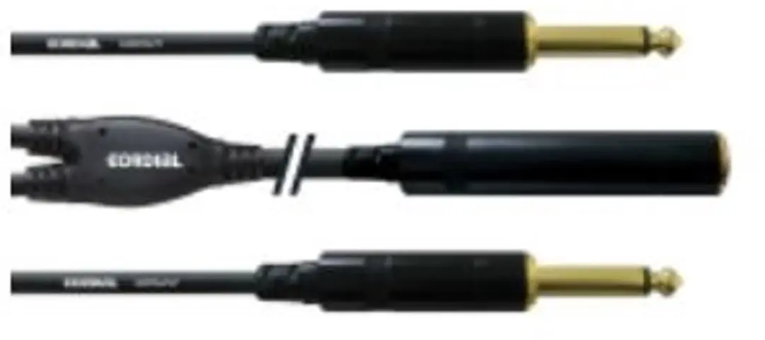 Cordial CFY 0.3 GPP Tussenstuk 2x 6.3mm - Zwart