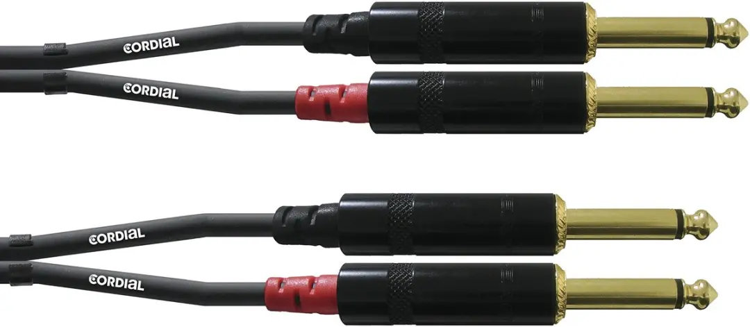 Cordial dubbel-jackkabel 0,3 m Rean stekker CFU 0.3 PP