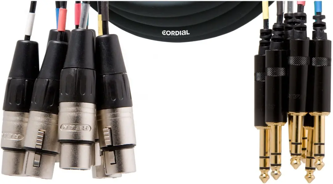 Cordial Intro Multicore XLRf/jack symm. 8-voudig, Rean stekker, 5,0m