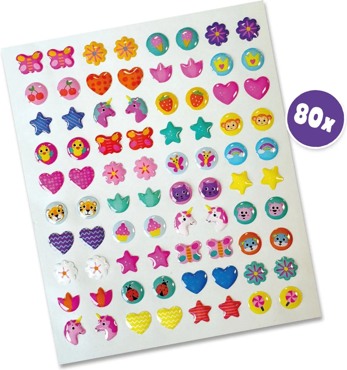 SES Creative Stickeroorbellen - 80 Stuks