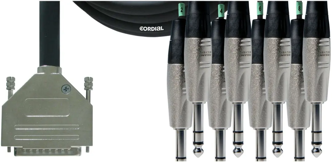Cordial Intro Multicore D-Sub/jack symm 8-voudig, Rean stekker, 1,5m