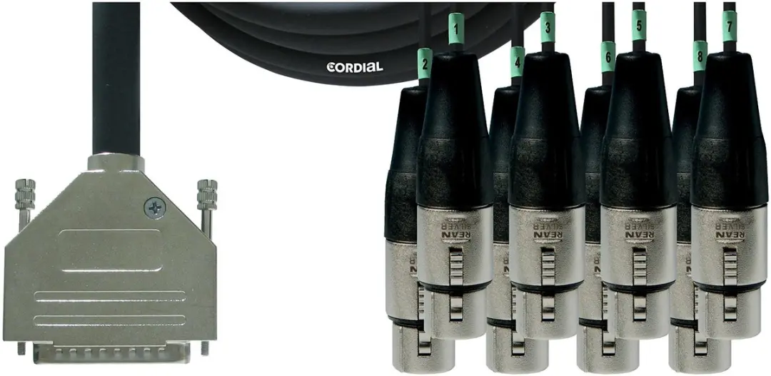 Cordial Intro Multicore D-Sub/XLRf 8-voudig, Rean stekker, 1,5m