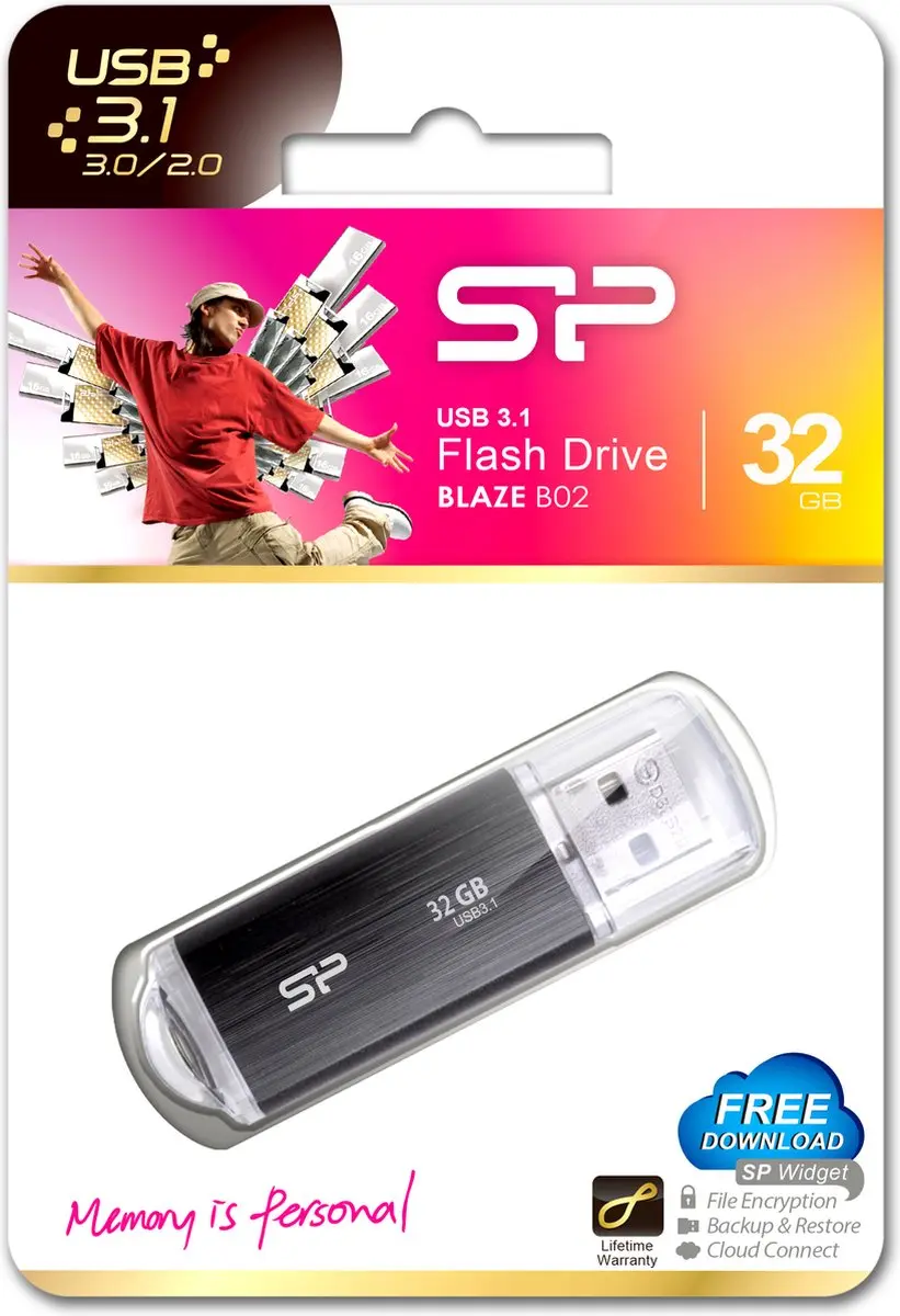 Silicon Power Blaze B02 USB Stick 32GB - Zwart - afbeelding 4 van 6