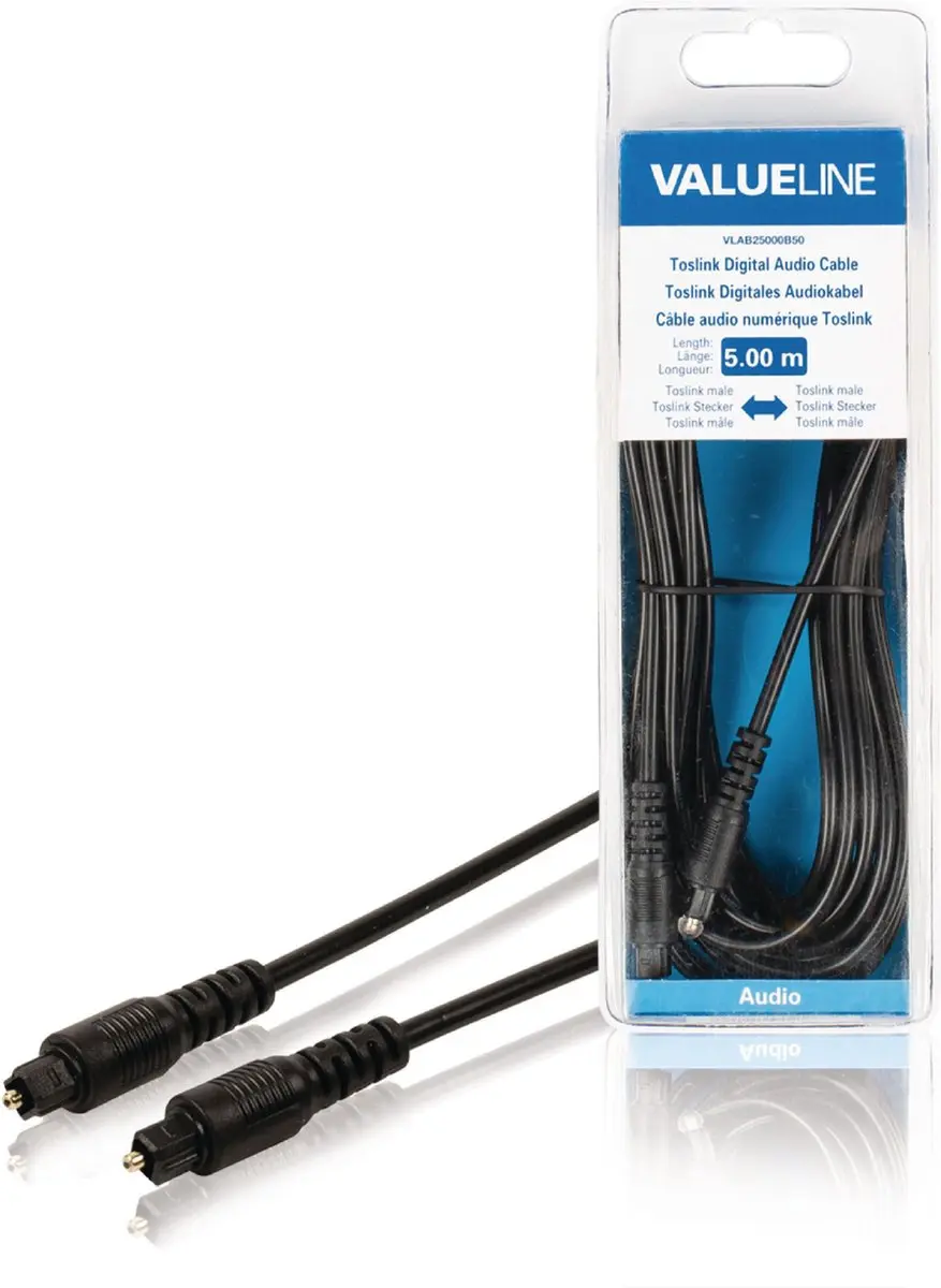 Valueline VLAB25000B50 Toslink Digitale Audiokabel Toslink Mannelijk