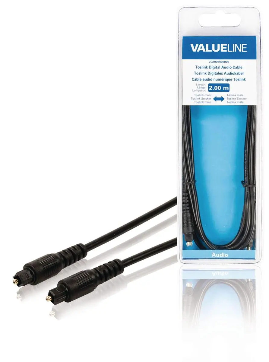 Valueline VLAB25000B20 Digitale Audiokabel Toslink Male