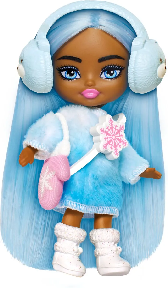 Barbie Extra Fly Mini Pop Fly Snow - Verzamelfiguur 8cm - Meerkleurig