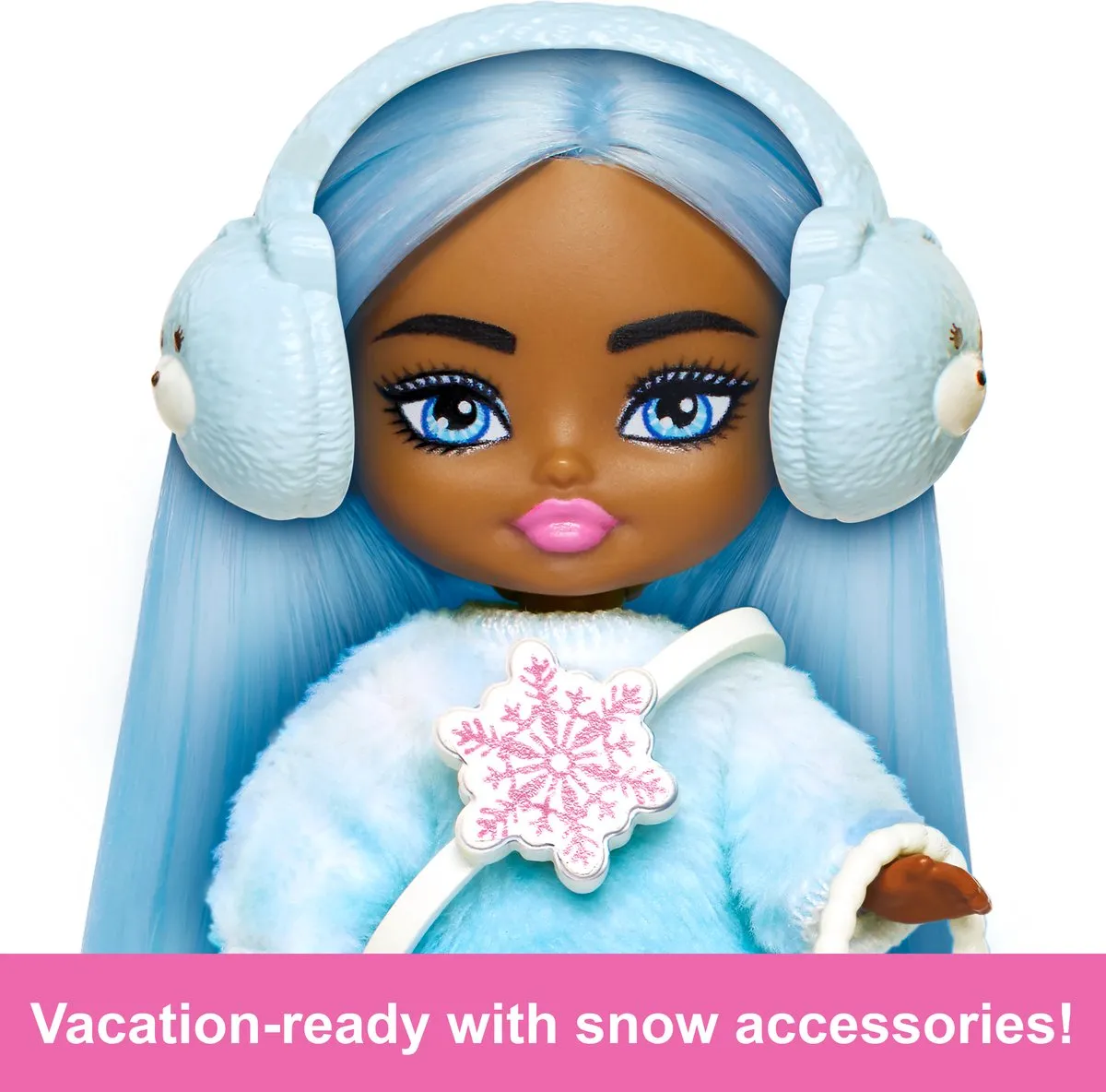 Barbie Extra Fly Mini Pop Fly Snow - Verzamelfiguur 8cm - Meerkleurig