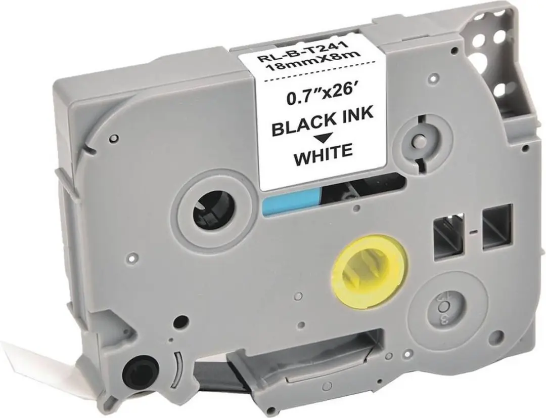 G&G 14954 Labeltape - Wit/Zwart 18mm 8m - o.a. Brother TZe-241