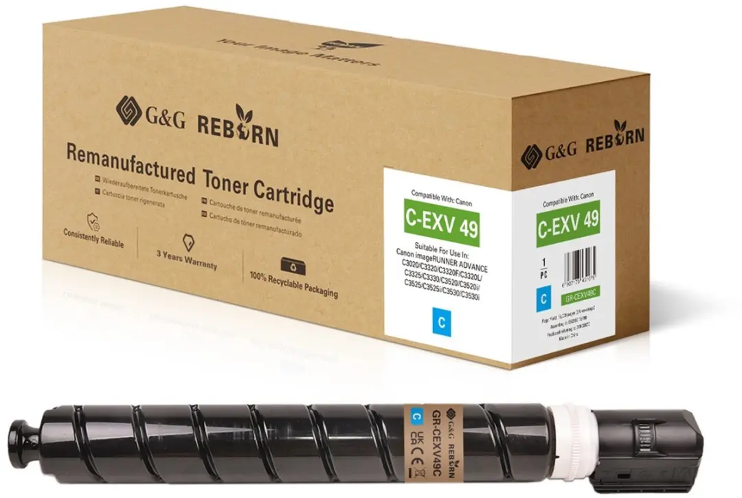 G&G GR-CEXV49C tonercartridge 1 stuk(s) Compatibel Cyaan