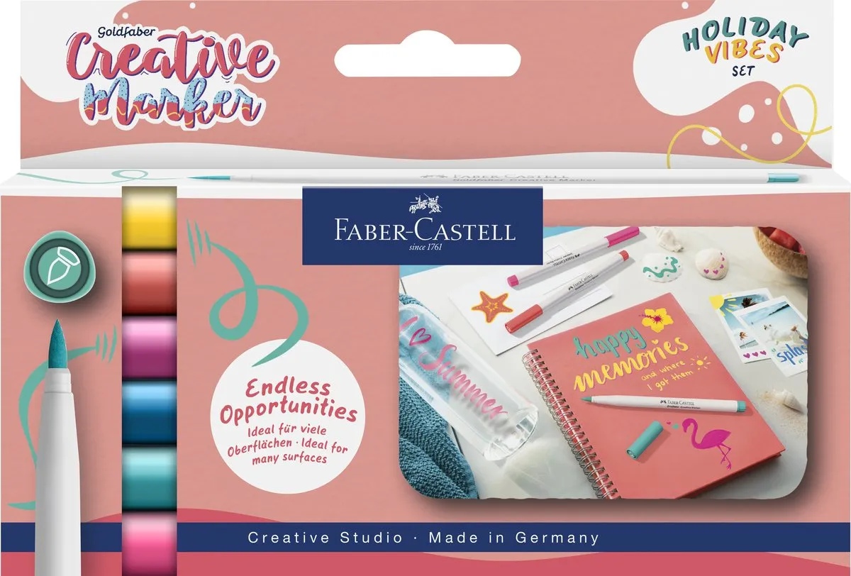 Faber-Castell Goldfaber Brush Marker Holiday Vibes - 6 Stuks