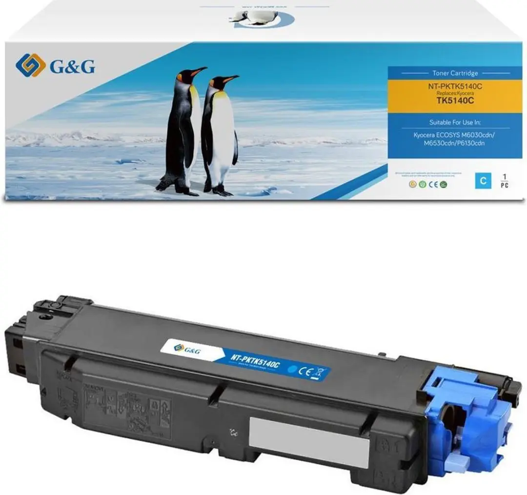 G&G Kyocera TK-5140 Toner cartridge Cyaan 1 stuk(s) Huismerk / 5000 Pagina's