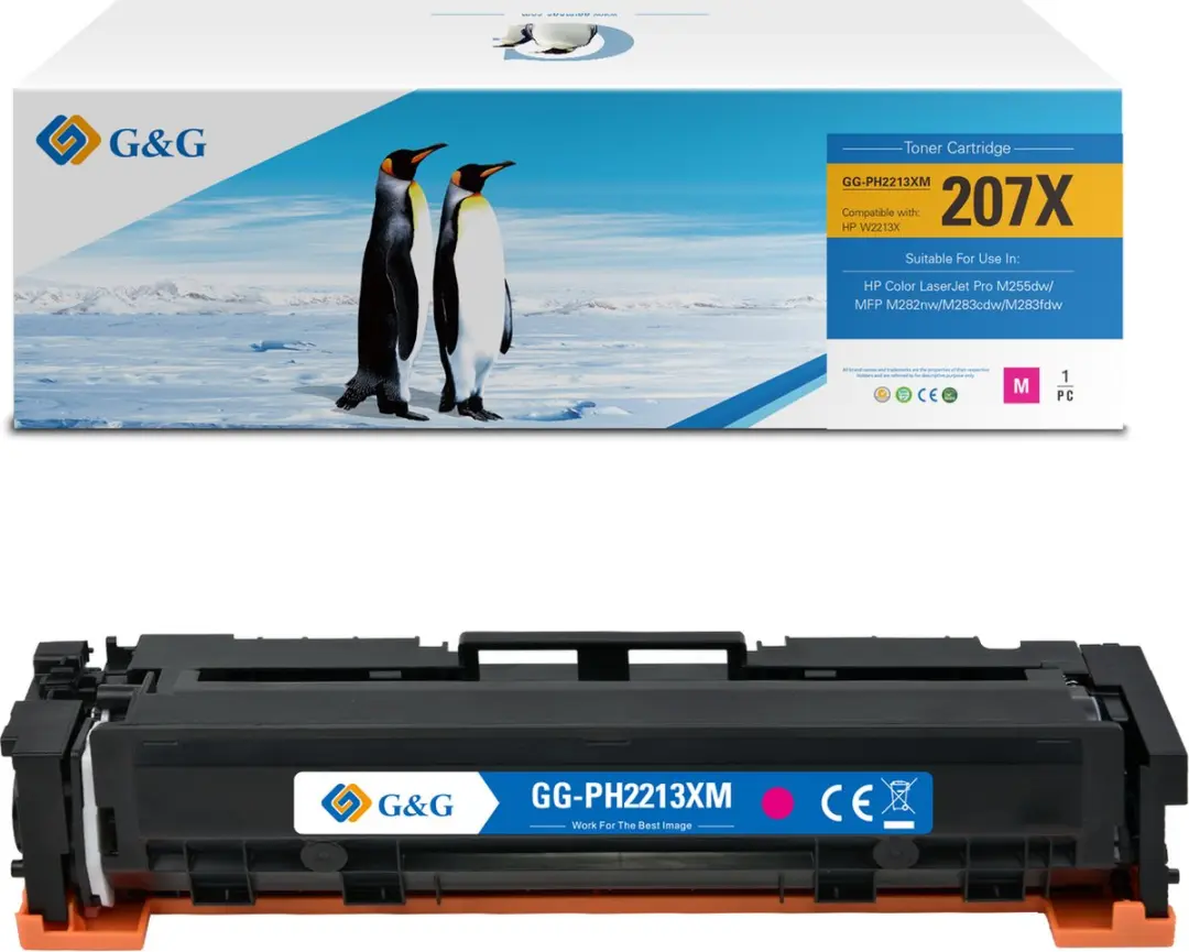G&G 207 X (met chip!) toner compatibel met HP 207X(W2213X) Tonercartridge Magent