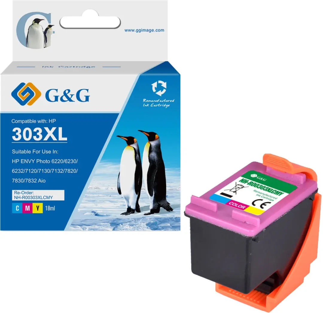 G&G 303 XL Inktcartridge Geschikt voor HP 303 303XL -Kleur