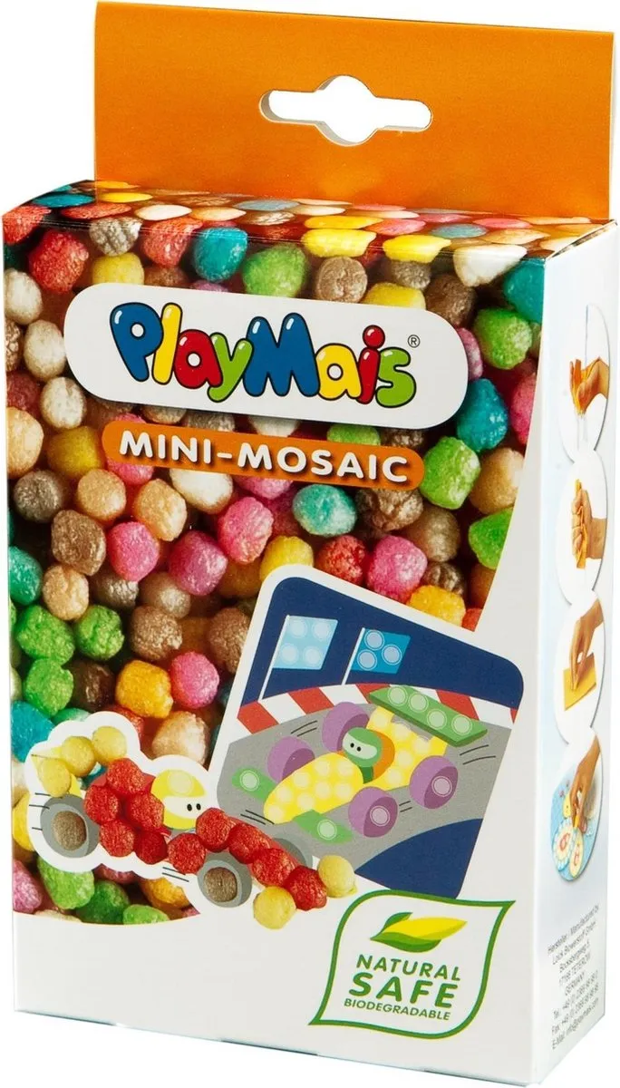 PlayMais Mini Mosaic Raceauto - 303 Stuks - Kleurenmix