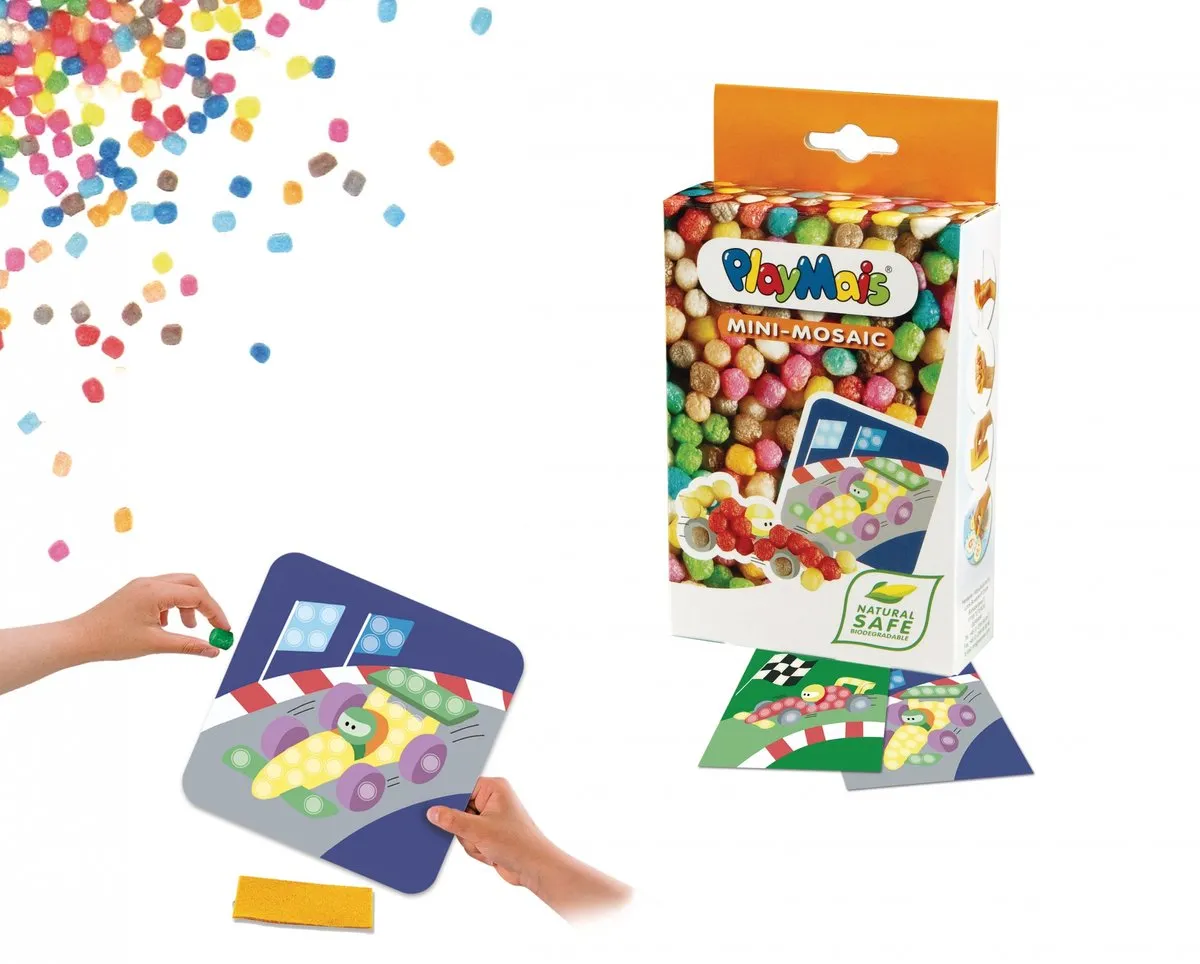 PlayMais Mini Mosaic Raceauto - 303 Stuks - Kleurenmix