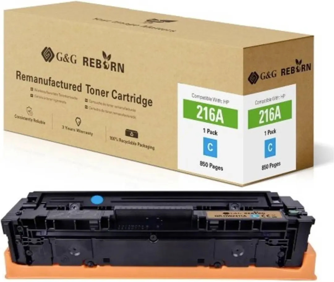 G&G Toner vervangt HP 216A Compatibel Cyaan 850 bladzijden Reborn remanufactured