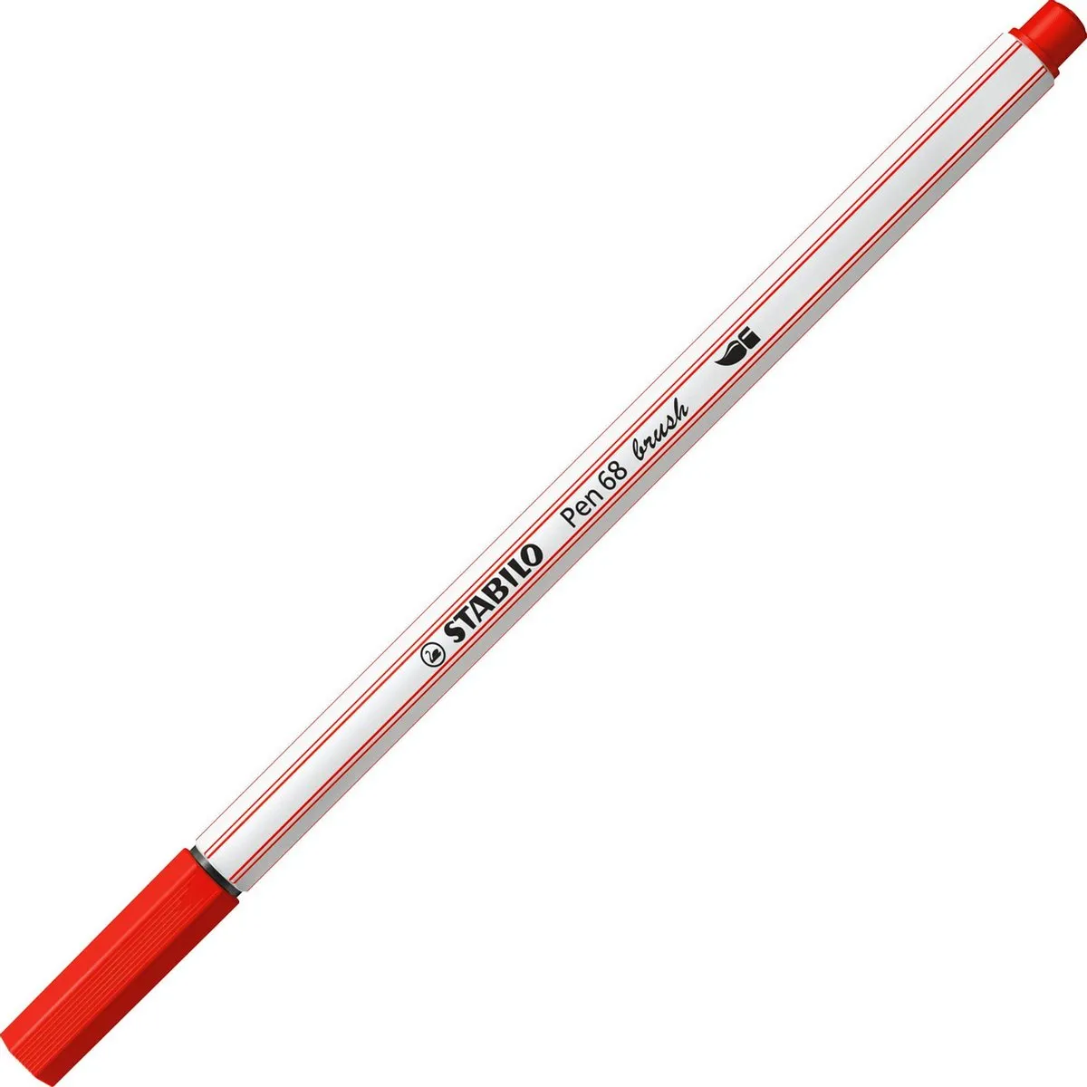STABILO Pen 68 Brush Viltstift - Karmijn Rood
