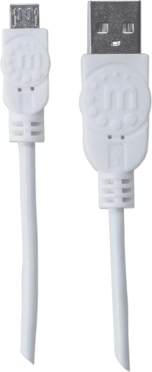 Manhattan 324069 USB-kabel 1,8m - USB A naar Micro-USB B - Wit