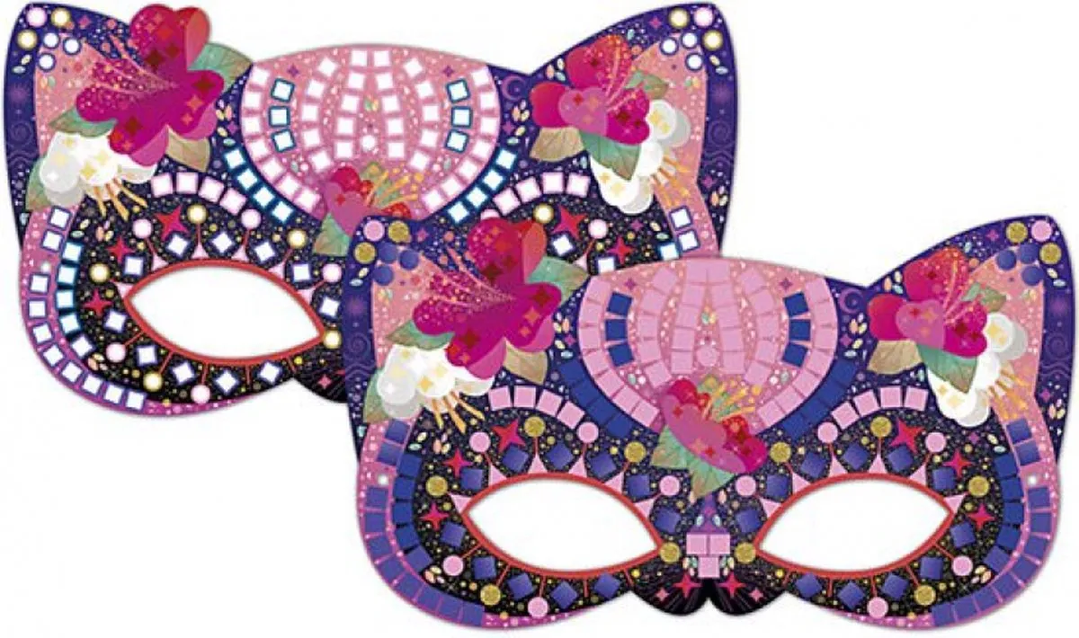 Janod Mozaïek Maskerset - 6 Maskers 900 Stukjes Schuimmozaïek