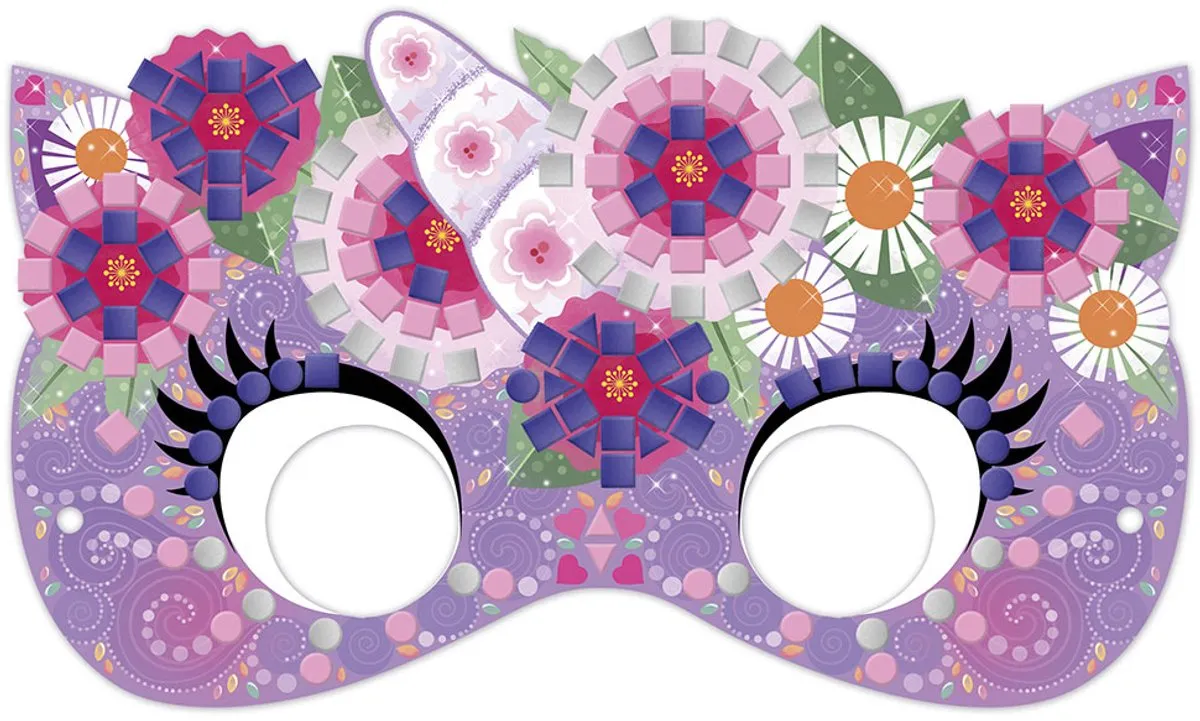 Janod Mozaïek Maskerset - 6 Maskers 900 Stukjes Schuimmozaïek