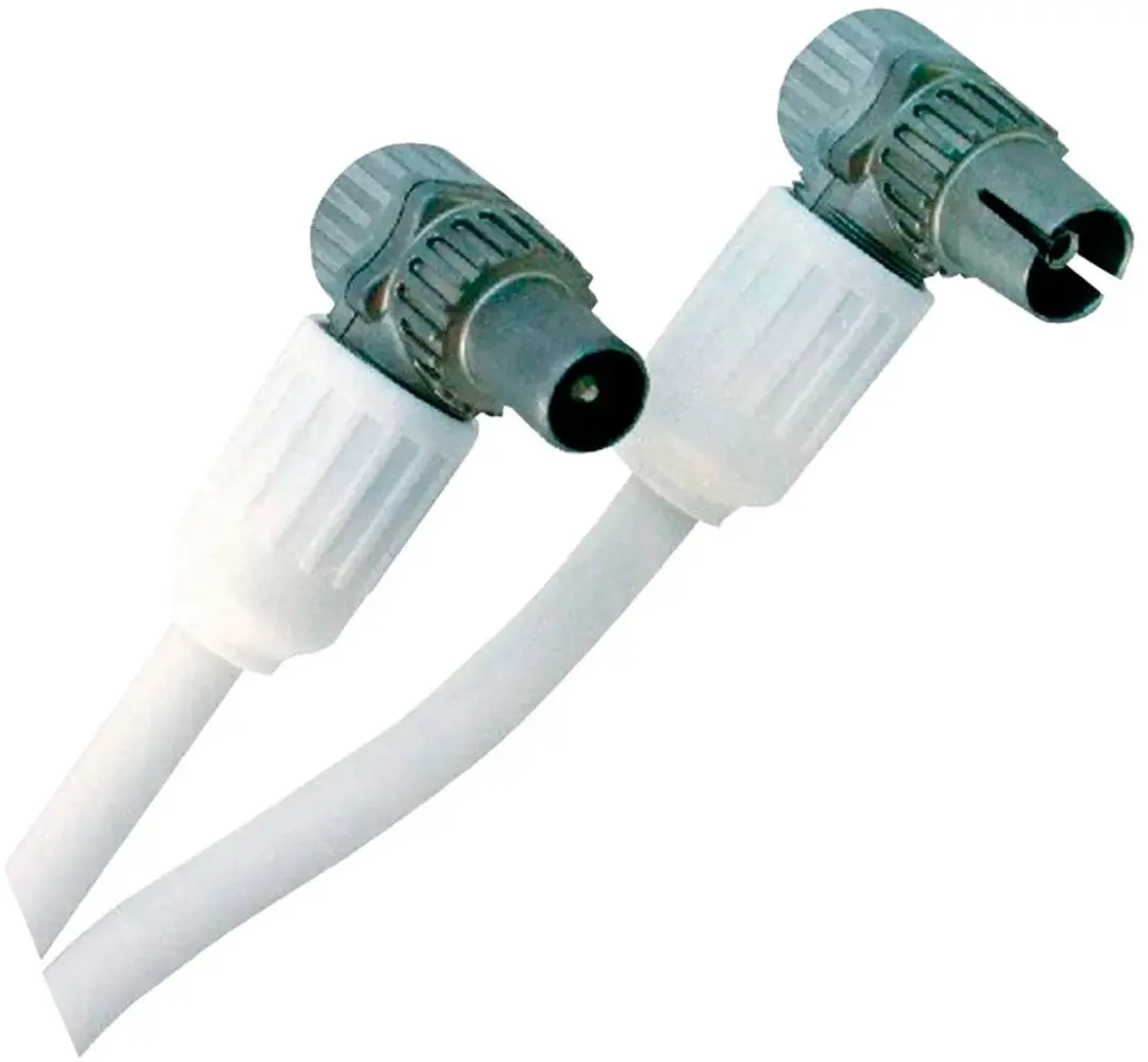 Hirschmann Coaxkabel 5m Wit - Male/Female IEC Haaks