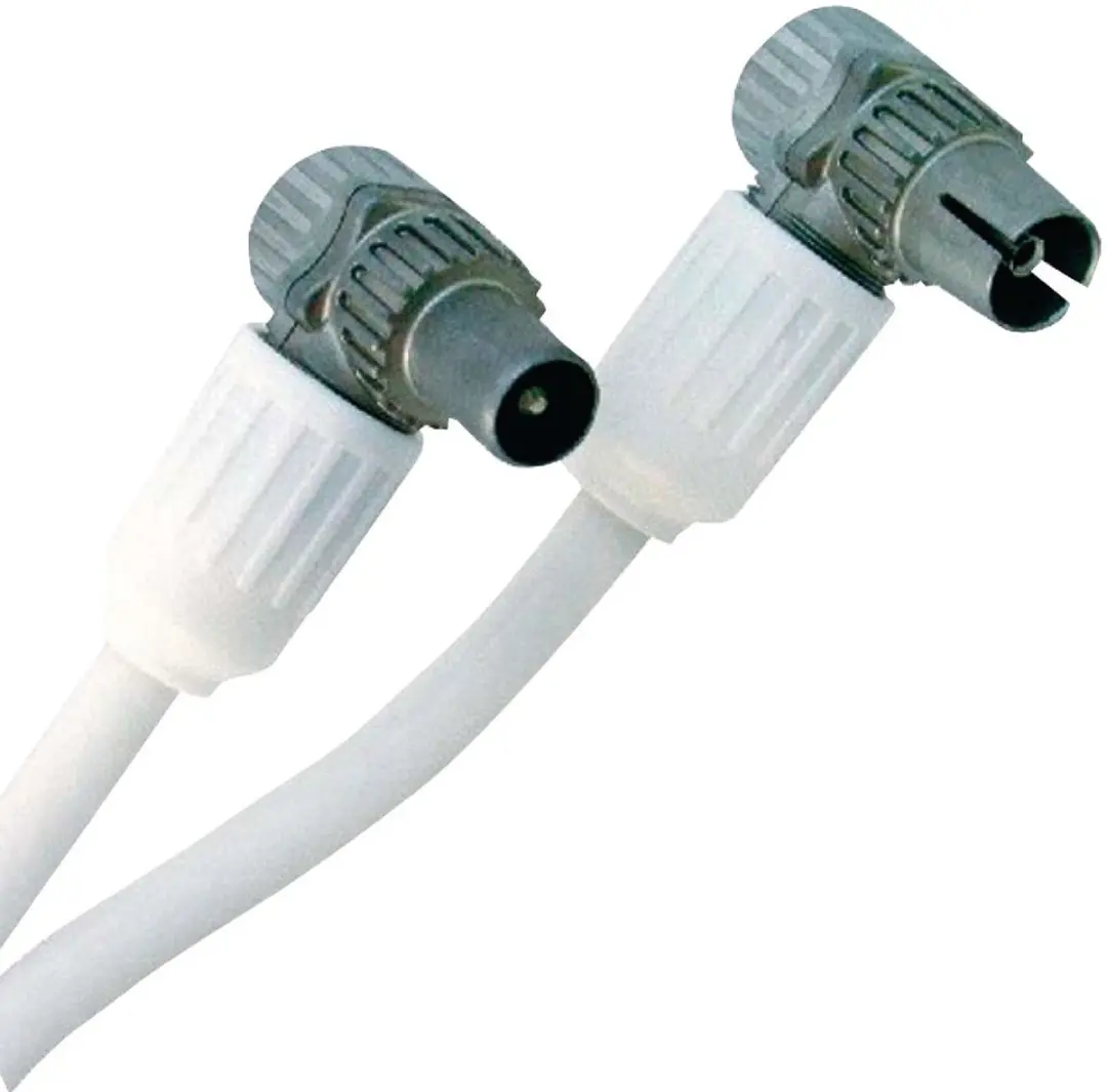 Hirschmann Coaxkabel 5m Wit - Male/Female IEC Haaks