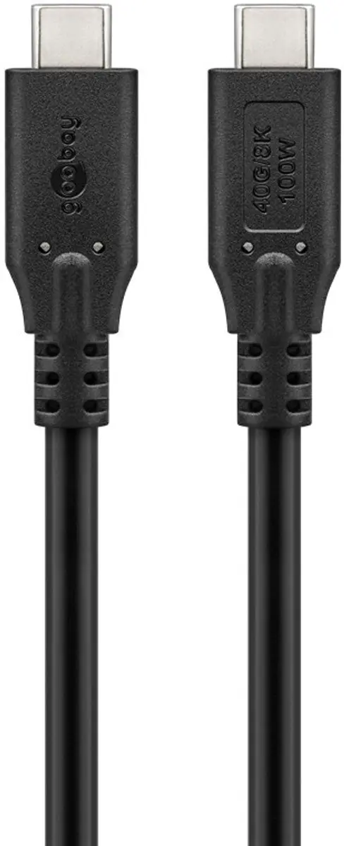 Goobay USB4 Gen 2x2 USB-C Kabel 100W - 1,5m - Zwart
