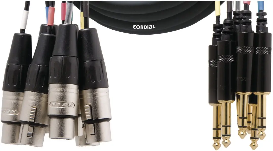 Cordial Intro Multicore XLRf/jack symm. 8-voudig, Rean stekker, 3,0m