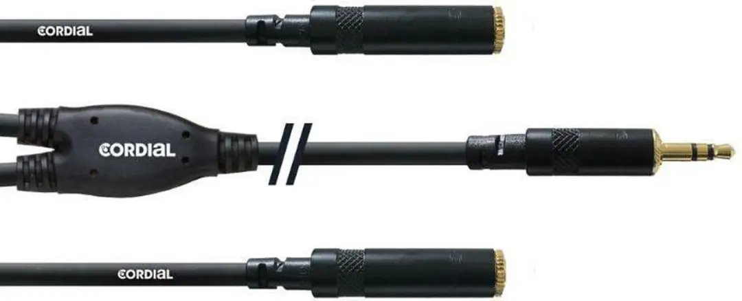 Cordial CFY 0.3 Y-kabel - 2x stereo mini-jack 30cm - Zwart