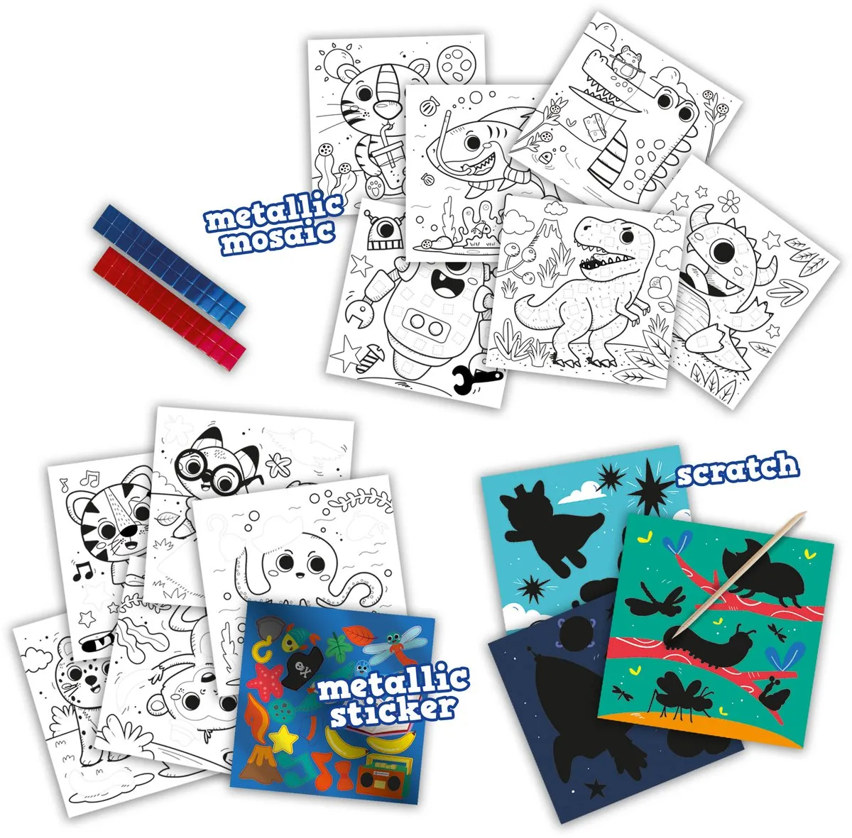SES Creative Activiteiten Doe Kleurboek Metallic 3-in-1 - 15 Pagina's