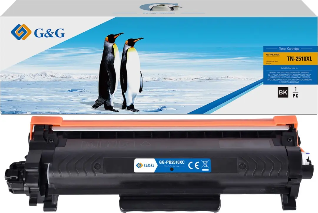G&G TN2510 XL Toner geschikt voor Brother TN-2510XL TN-2510 Hoge Capaciteit