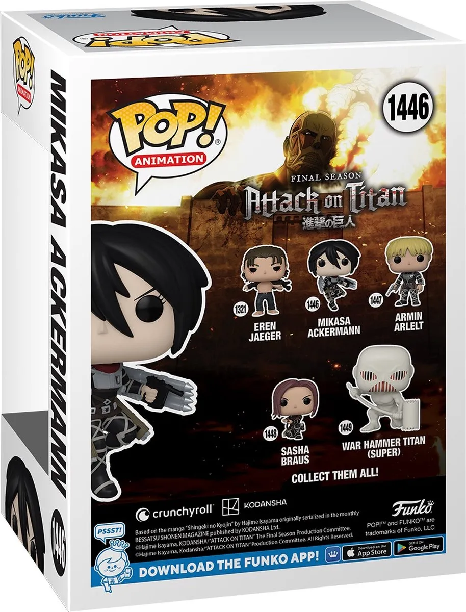 Funko Pop Animation Attack on Titan Mikasa Ackermann #1446 - Multi