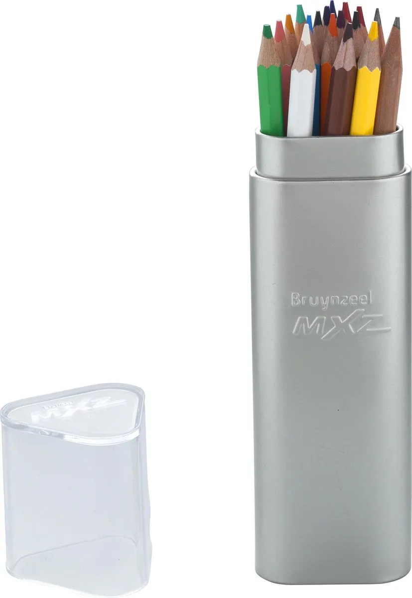 BRUYNZEEL mXz Blik Potloden - 18 Stuks (16 kleur + 2 grafiet)