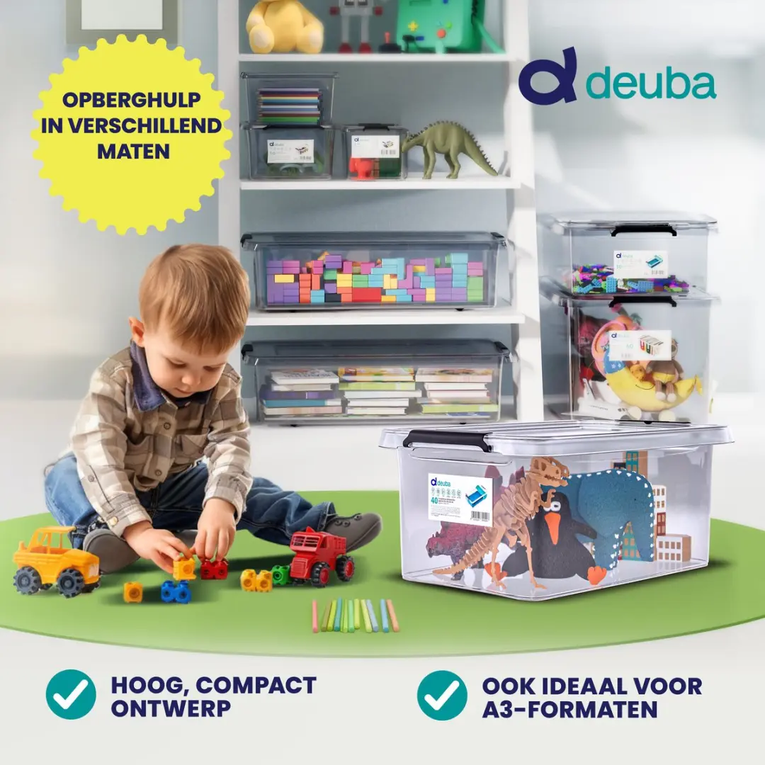 Deuba Opbergox Set 6 Stuks 40L Transparant