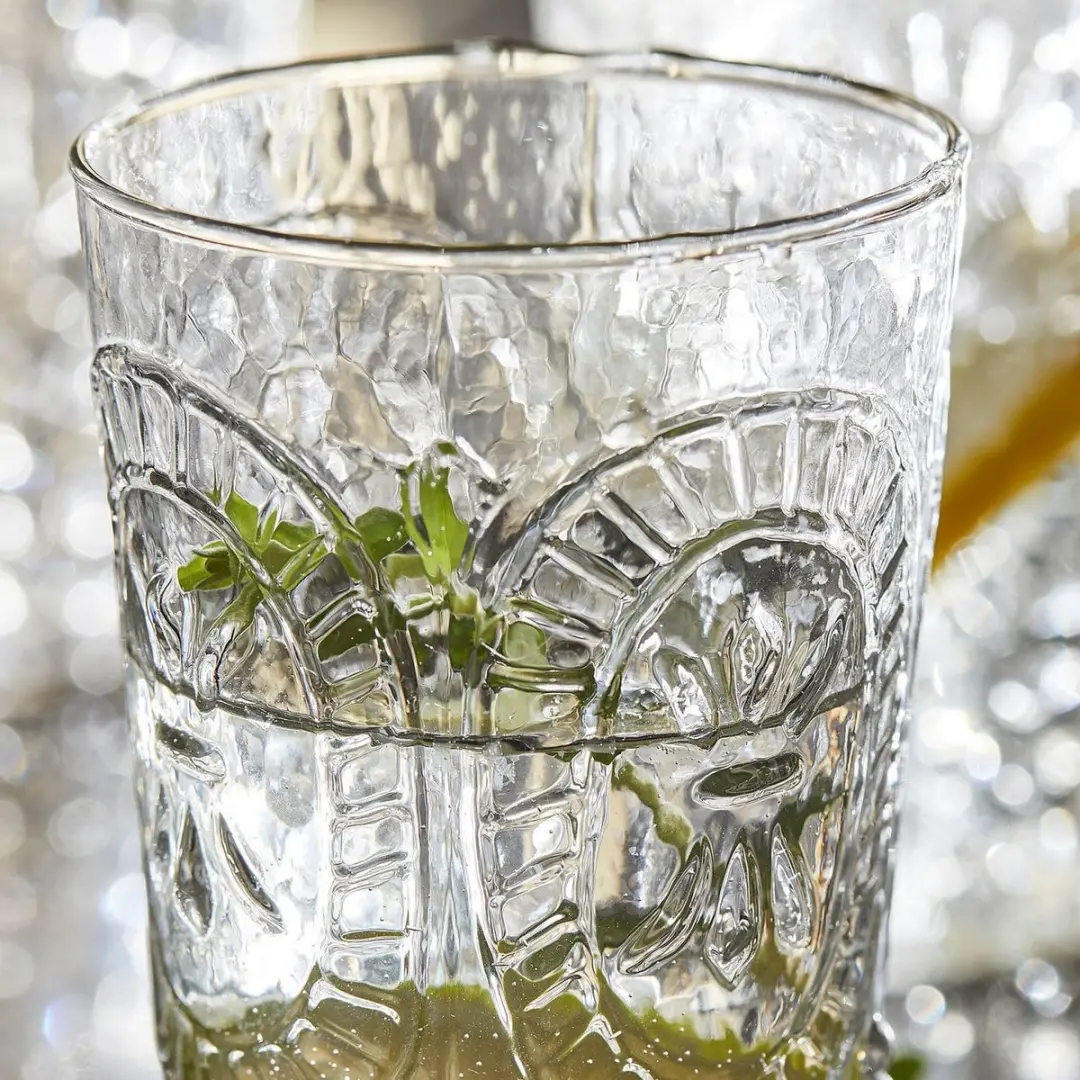 Loberon Fleury Glas Set - 6 Stuks Ø7cm Heldere Glazen