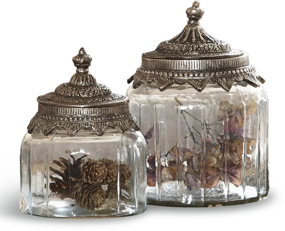 Loberon Laféline Glazen Potten Set 2 Stuks