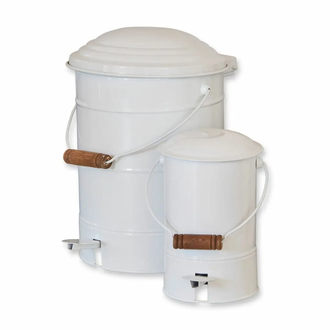 Loberon Pernell Afvalemmer Set 2 Stuks - Wit